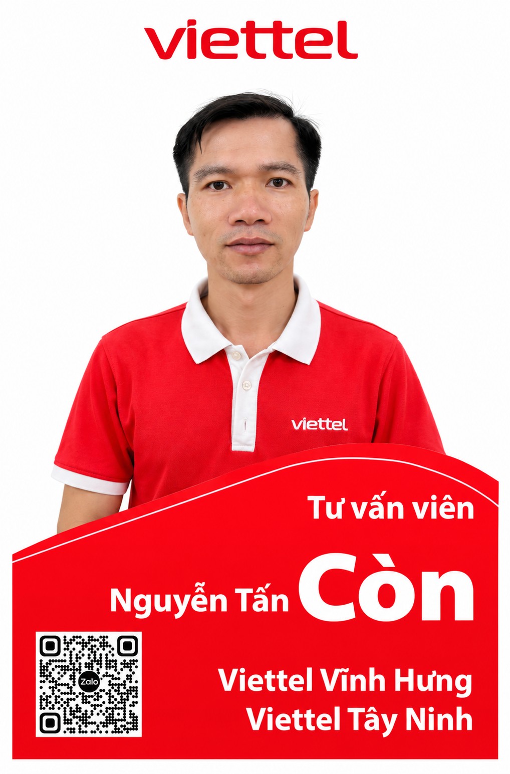 Tư vấn viên Nguyễn Tấn Còn - Viettel Khu vực Vĩnh Hưng